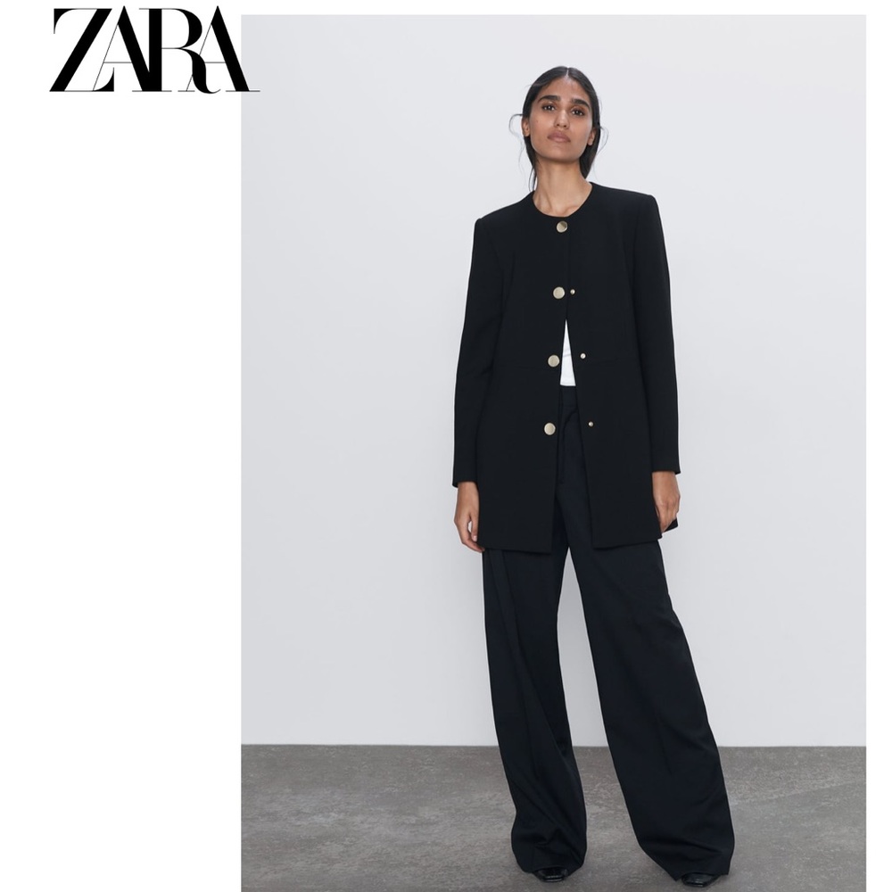 Zara Frock Coat with Gold Buttons